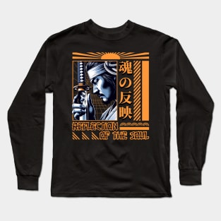 Warrior Reflection - Traditional Samurai Art Long Sleeve T-Shirt